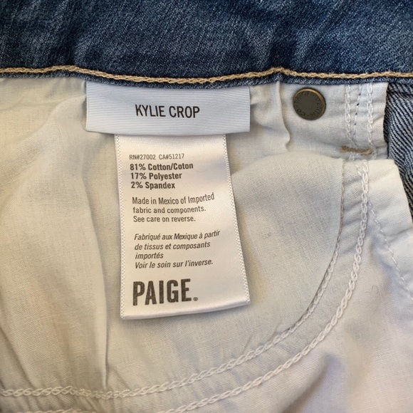 Paige “Kylie Crop” Cuff Denim Jeans Sz 30 - Picture 4 of 7